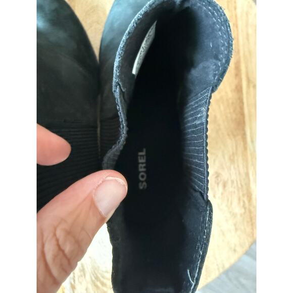 Sorel Joan Of Arctic Wedge II Chelsea Booties, Black, Leather, Women’s size 10 - Picture 9 of 9